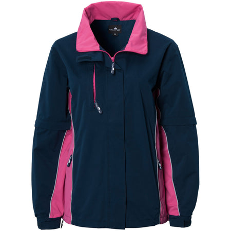 The Weather Company Ladies Microfiber Rain Jacket Navy/Pink - Golf Country Online