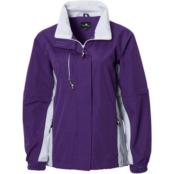 The Weather Company Ladies Microfiber Rain Wind Jacket Purple/White - Golf Country Online